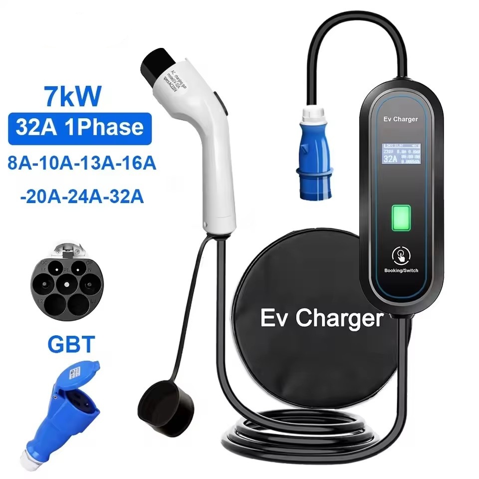 Portable Ev Charger 32A Type 2 Cee Plug - Przenośna ładowarka GBT EV Wallbox Typ