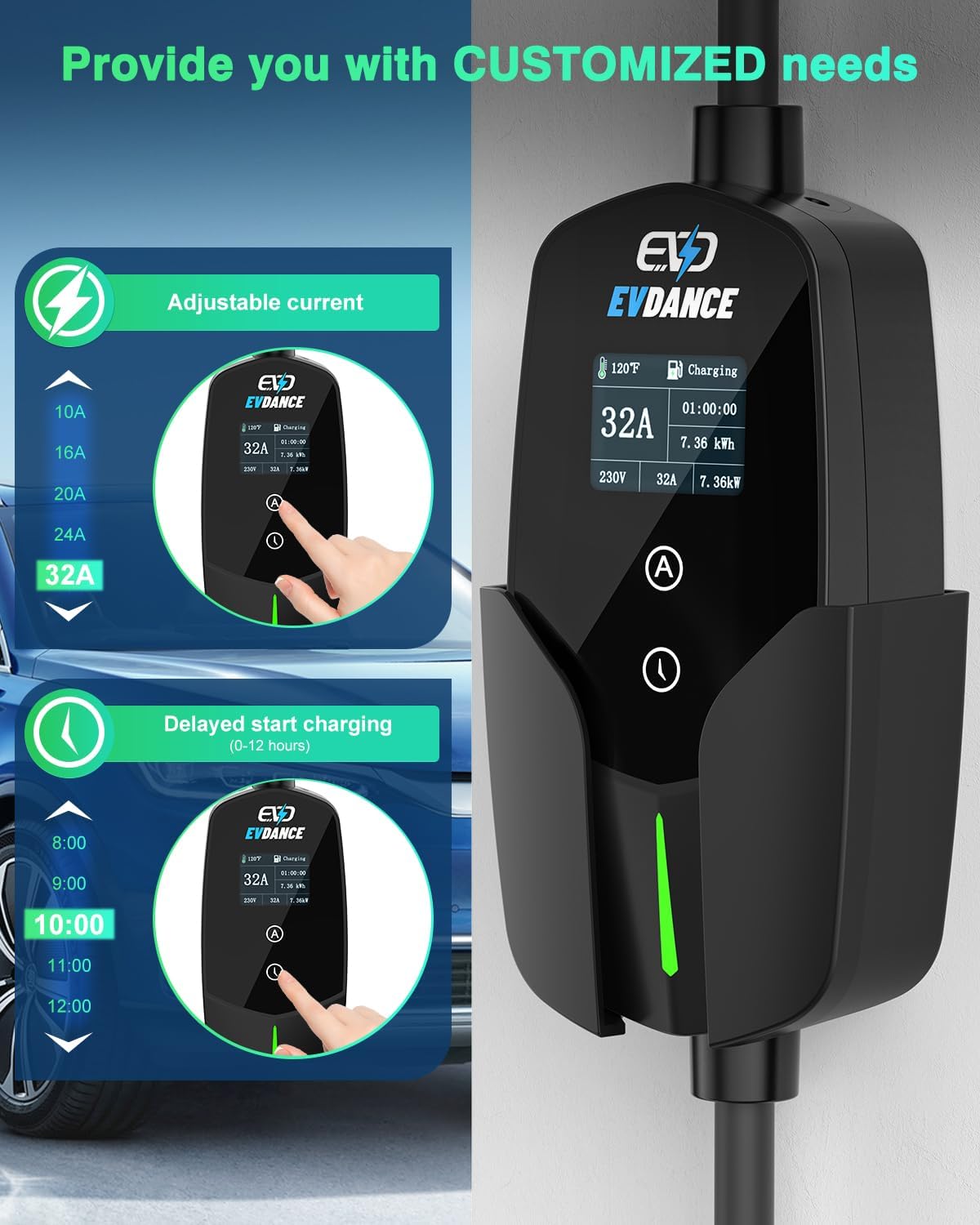 Ładowarka samochodowa EVDANCE  – Portable Ev Charger 32A Type 2 Cee Plug recenzja i cena
